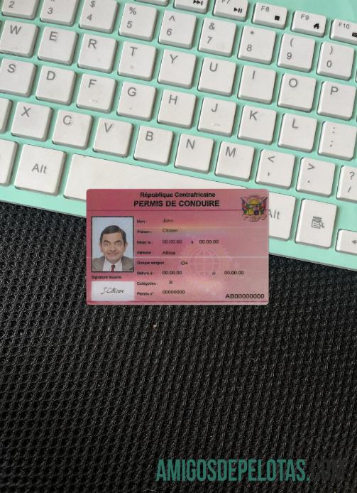 Carteira de motorista da África Central fotolook frente modelo